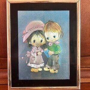 Vintage Cute Kids Wall Art | Framed Retro Illustration | Whimsical Nursery Decor